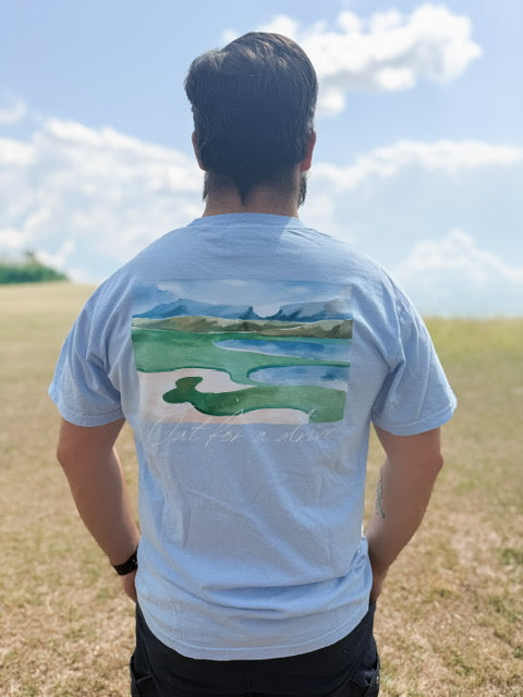 Hydrangea Blue Watercolor Golf Tee