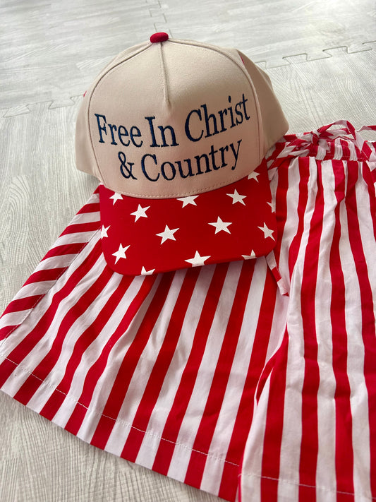 “Free in Christ & Country” Trucker Hat