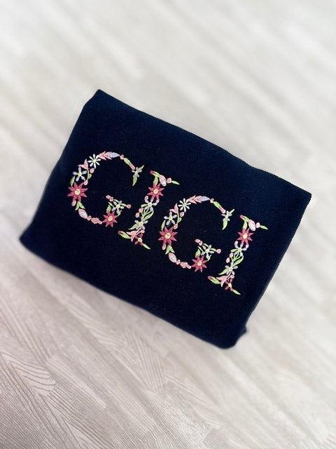 Floral Custom Name Sweatshirt