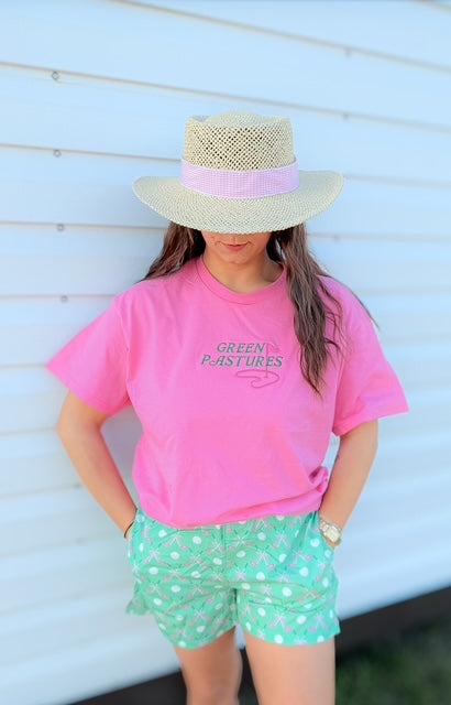 Azalea Pink "Green Pastures" Tee