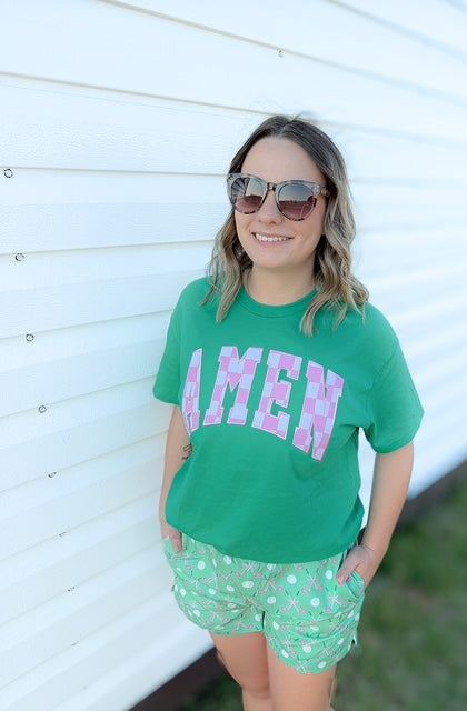 Kelly Green "Amen" Tee